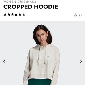 BNWT ADIDAS CROPPED WHITE SWEATER SIZE SMALL